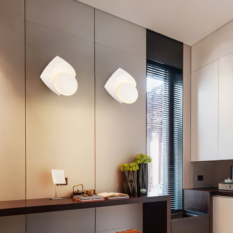 Contemporary Scandinavian Sphere Square Base Aluminum Acrylic Wall Sconce Lamp For Bedroom