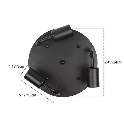 Industrial Vintage Iron Disc 3-Light Semi-Flush Mount Ceiling Light