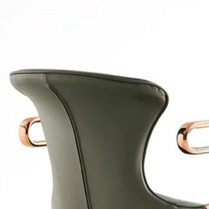 Contemporary Luxury Saddle Leather Carbon Steel Frame Dining Chair Backrest Armrest For Dining Room