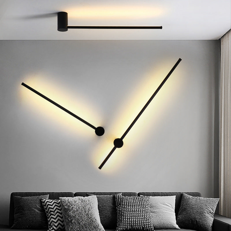 مصباح حائط LED طويل من الألومنيوم والحديد والسيليكون بتصميم عصري بسيط لغرفة النوم 
