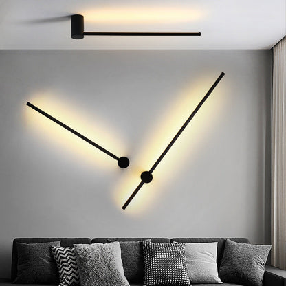 مصباح حائط LED طويل من الألومنيوم والحديد والسيليكون بتصميم عصري بسيط لغرفة النوم 