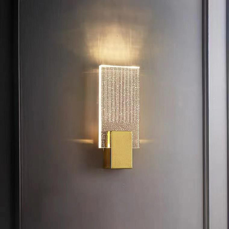 مصباح حائط LED كريستالي مربع الشكل بتصميم عصري بسيط لغرفة المعيشة