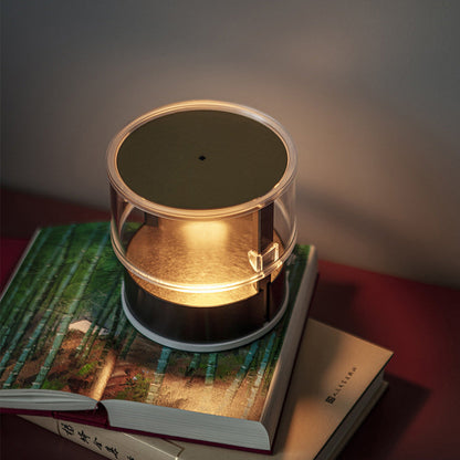 Modern Simplicity PMMA PC Stainless Steel Aluminum Cylinder LED Table Lamp For Bedside