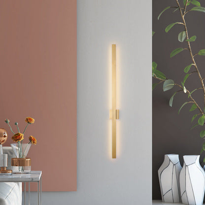 مصباح حائط LED من الأكريليك والحديد بتصميم شريطي طويل بتصميم عصري بسيط لغرفة المعيشة 