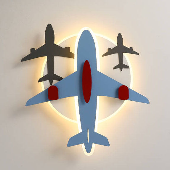 Modern Creative Aircraft Shape LED Cartoon Kids Flush Mount Ceiling Light
