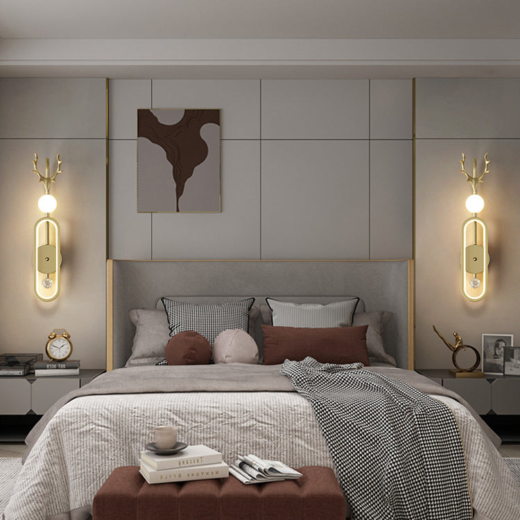 مصباح حائط LED دائري فاخر من Nordic Light بتصميم قرون الغزال 