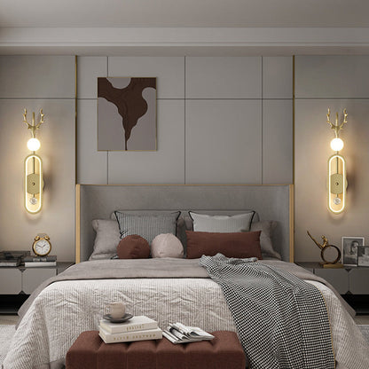 مصباح حائط LED دائري فاخر من Nordic Light بتصميم قرون الغزال 