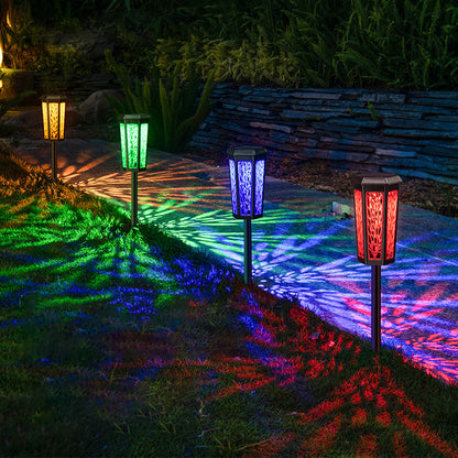 Contemporary Industrial Solar Hexagonal Plastic LED Lawn Insert Light For Outdoor Patio