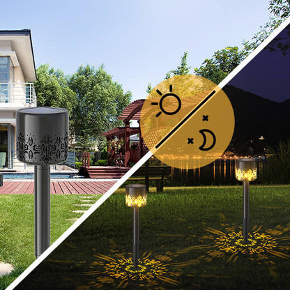 Solar Creative Hollow Pattern LED Outdoor Lawn Decorative Ground Plug Light