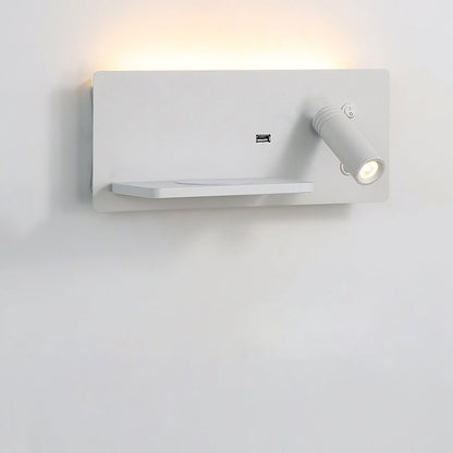 Contemporary Industrial Rectangular USB Rechargeable LED Rotatable Spotlight Wall Sconce Lamp For Bedroom