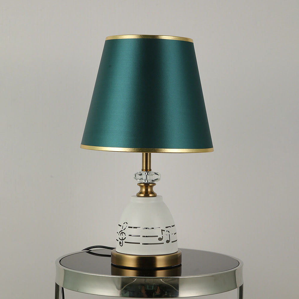 Modern Minimalist Solid Color Hardware Fabric 1-Light Table Lamp