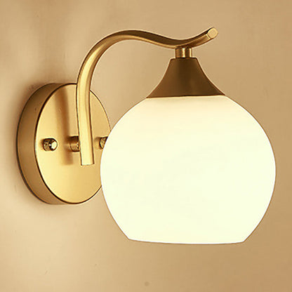Modern Simplicity Iron Glass Ball 1/2 Light Wall Sconce Lamp For Bedside
