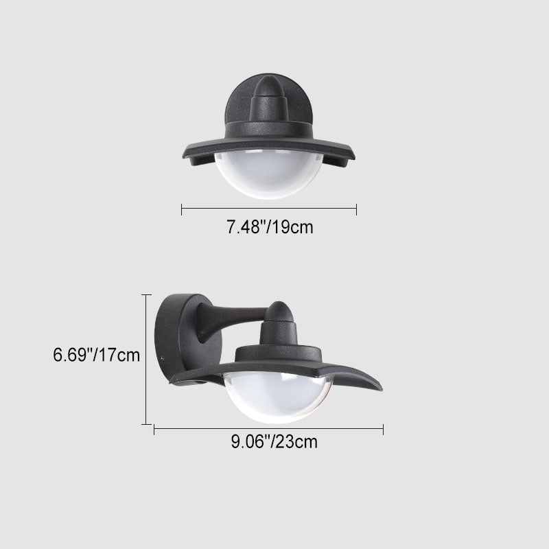 Contemporary Industrial Aluminum Round Glass Shade LED Waterproof Wall Sconce Lamp For Outdoor Patio