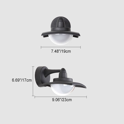 Contemporary Industrial Aluminum Round Glass Shade LED Waterproof Wall Sconce Lamp For Outdoor Patio