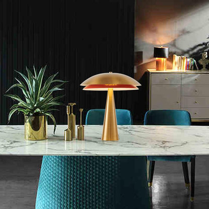 Contemporary Simplicity Iron Mushroom Shape 2-Light Table Lamp For Home Office