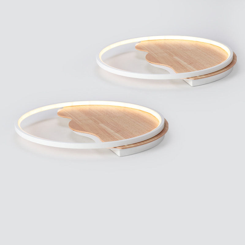 Nordic Rustic Creative Ironwood LED Flush Mount Light