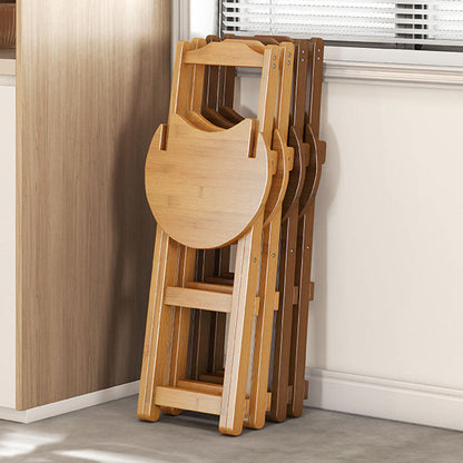 Contemporary Simplicity Bamboo X-Shaped Legs Foldable Bar Stool Low Back Footrest For Dining Room
