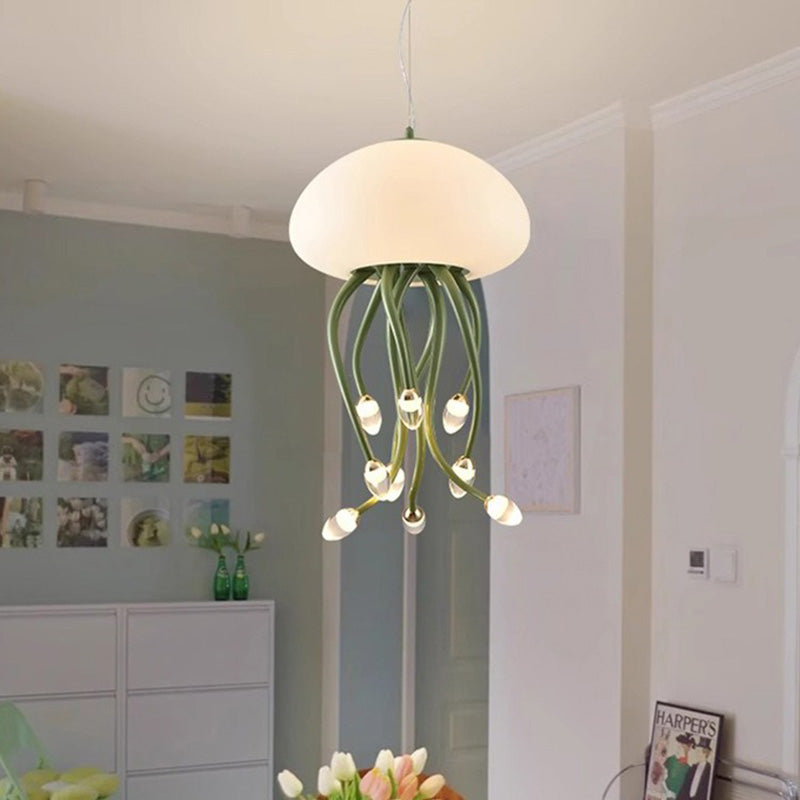 ثريات LED حديدية أكريليكية معاصرة على شكل قنديل البحر لغرفة النوم 