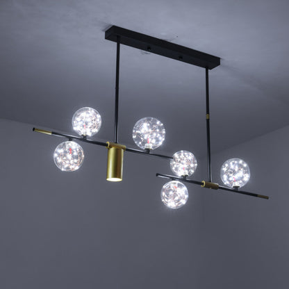 Modern Minimalist Round Ball Glass Iron LED Chandelier