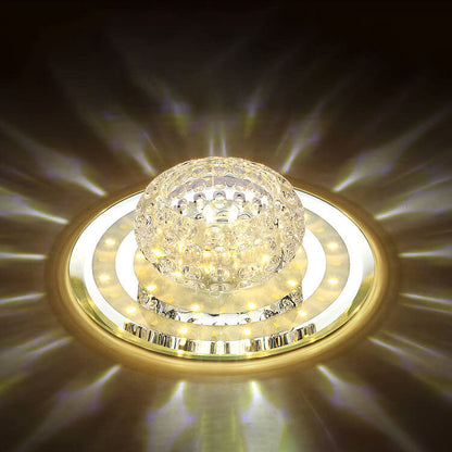 Minimalist Light Luxury Crystal Round Spotlight LED Flush Mount Ceiling Light
