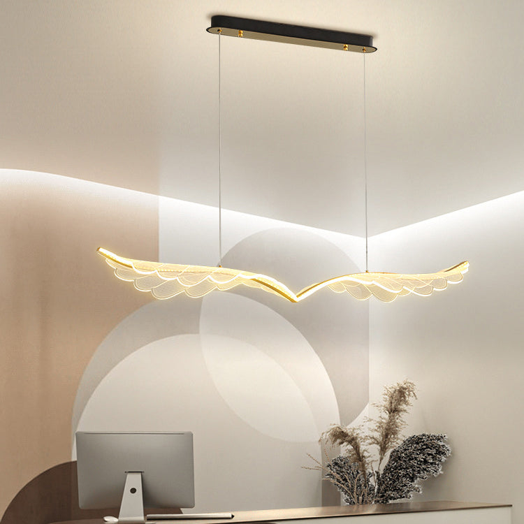 ثريا جزيرة LED مصنوعة من الألومنيوم والأكريليك بتصميم معاصر إبداعي لغرفة الطعام 