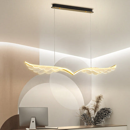 ثريا جزيرة LED مصنوعة من الألومنيوم والأكريليك بتصميم معاصر إبداعي لغرفة الطعام 