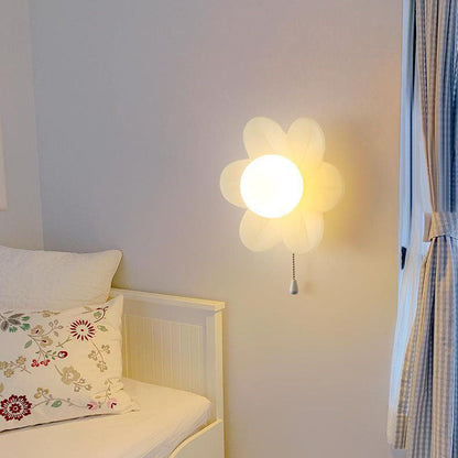 مصباح حائط LED بتصميم زهرة كريمية بسيط وحديث لغرفة النوم 