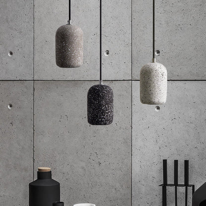 Scandinavian Industrial Minimalist Cylindrical Cement LED Pendant Light
