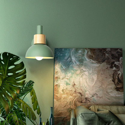 مصباح حائطي عصري كلاسيكي من خشب الماكارون بلون واحد مع مصباح واحد 