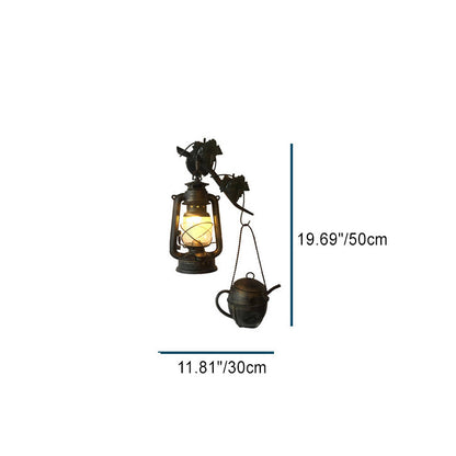 Traditional Vintage Horse Lamp Kettle Iron 1-Light Wall Sconce Lamp For Living Room