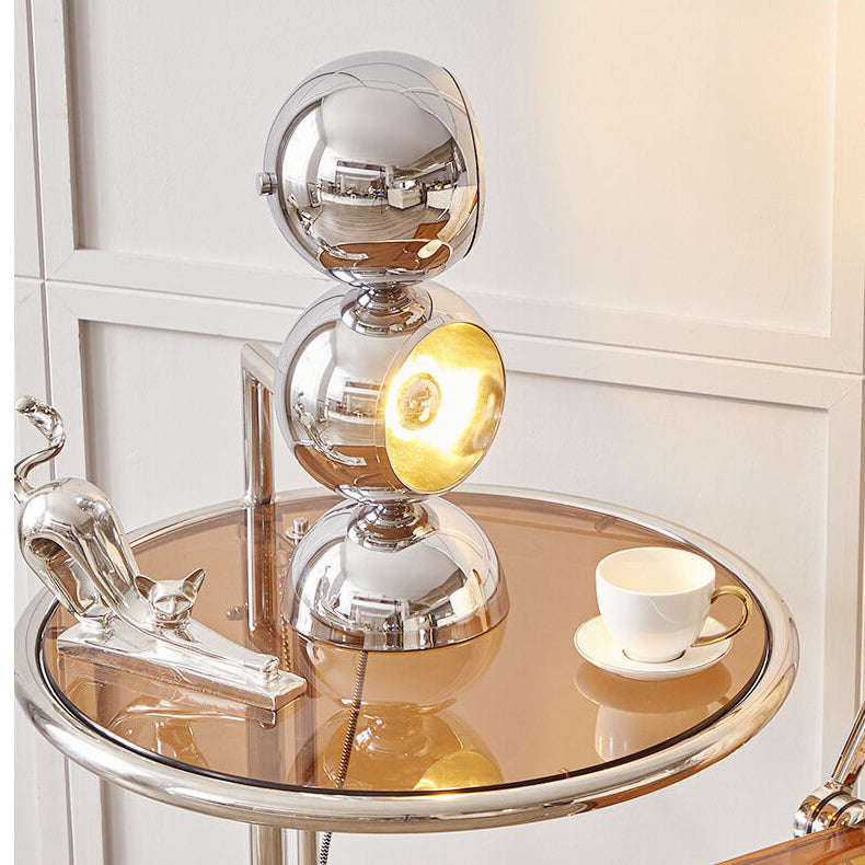 Nordic Minimalist Chrome Metal Orb 1/2/3 Light Table Lamp