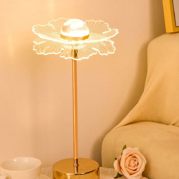 Nordic Light Luxury Acrylic Flower Butterfly Gold LED Table Lamp