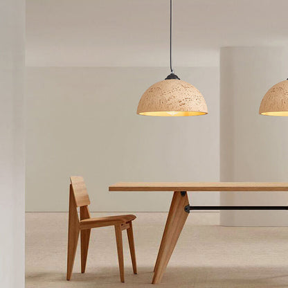 Minimalist Resin Round Dome Hand Sculpted 1-Light Pendant Light