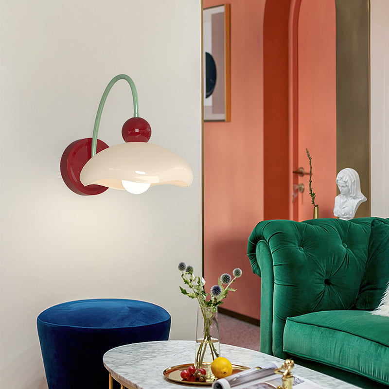 Modern Simplicity Round Iron Metal 1-Light Wall Sconce Lamp For Bedroom