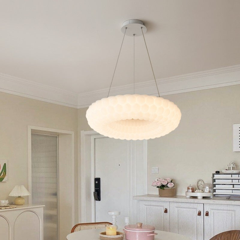 Modern Simplicity Cloud PE Round Shade LED Pendant Light For Living Room