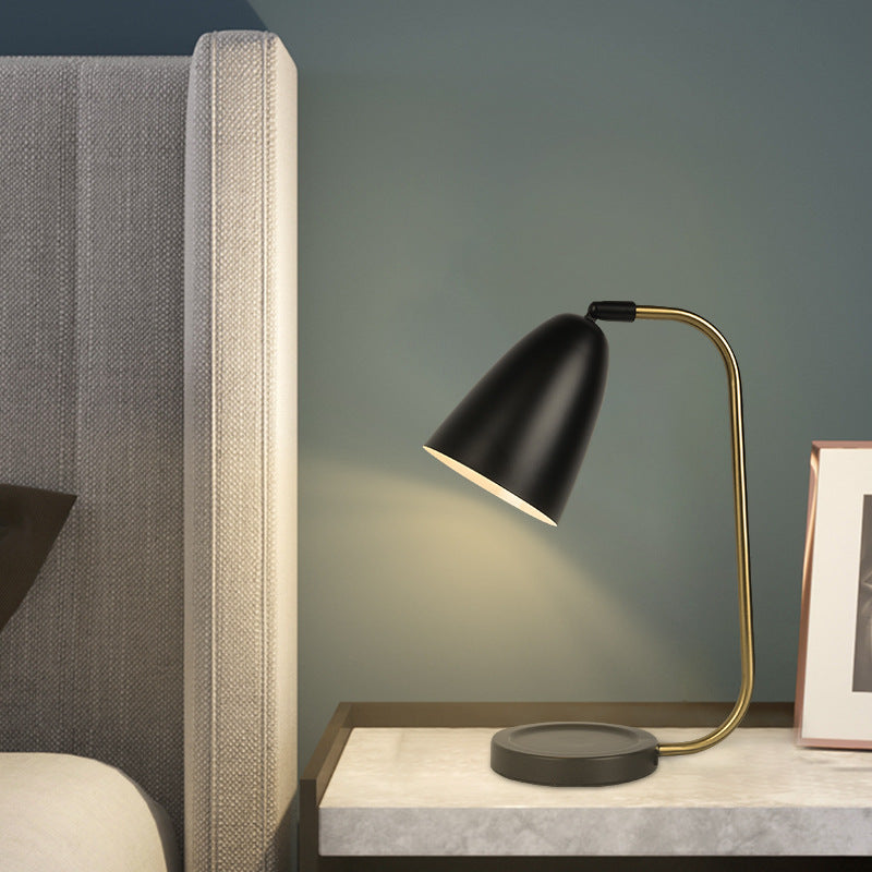 Modern Minimalist Iron Cylinder 1-Light Table Lamp For Bedroom