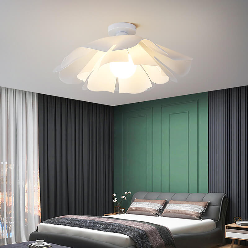 Modern Creative Petal Acrylic Lampshade 1-Light Semi-Flush Mount Ceiling Light