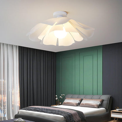 Modern Creative Petal Acrylic Lampshade 1-Light Semi-Flush Mount Ceiling Light