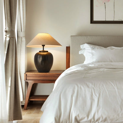 Creative Handmade Ceramic Bottle Design 1-Light Table Lamp