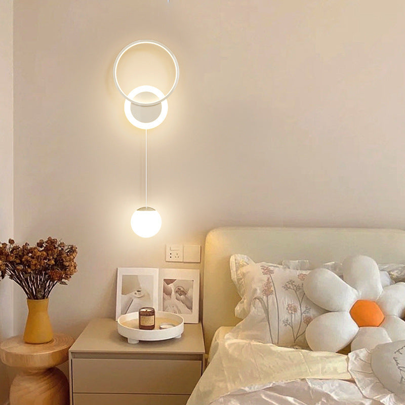 Modern Simplicity Iron Acrylic Round Ball LED Wall Sconce Lamp For Bedside