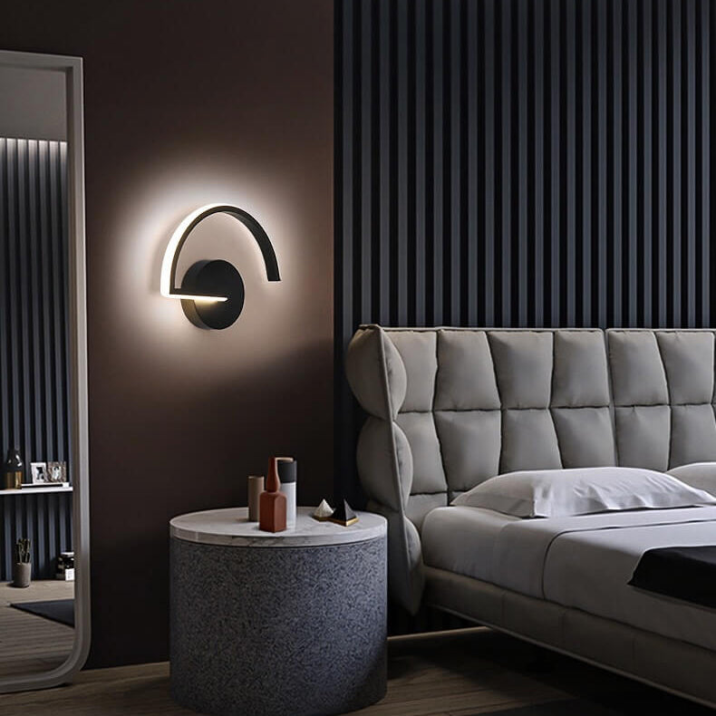 Modern Creative Half Round Iron LED Wall Sconce Lamp