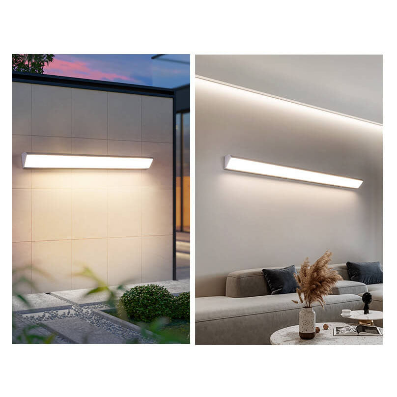 Modern Minimalist Aluminum Acrylic Waterproof Long Outdoor Indoor LED Wall Sconce Lamp