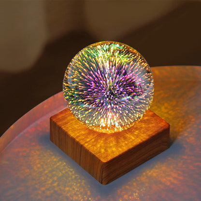 Colorful Glass Ball USB Plug-in 1-Light LED Decorative Table Lamp