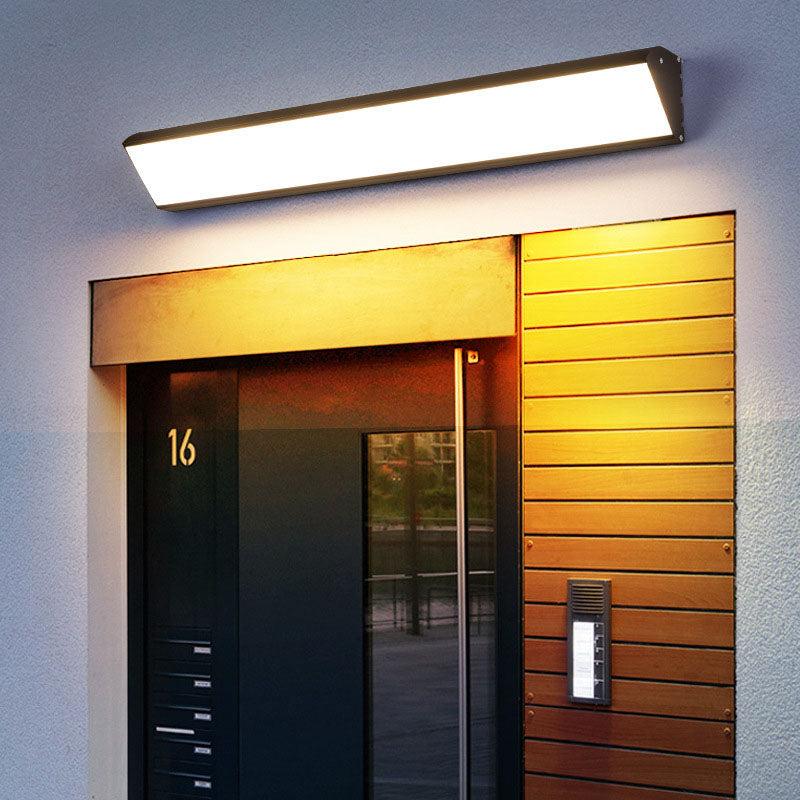 Contemporary Industrial Waterproof Aluminum Rectangular Frame Acrylic LED Wall Sconce Lamp For Outdoor Patio