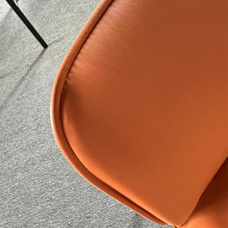 Modern Minimalist PU Leather Carbon Steel Sponge Square Dining Chair Backrest For Dining Room