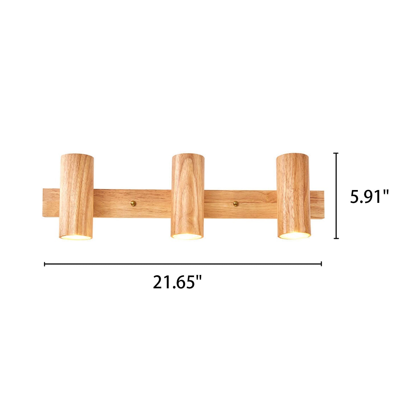 Modern Minimalist Wood Track Spotlight 1/2/3 Light Wall Sconce Lamp