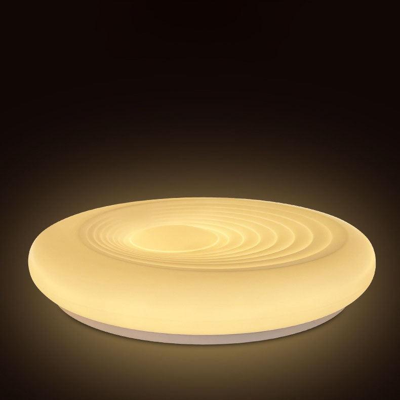 Modern Minimalist Iron Acrylic Round Shade LED Flush Mount Ceiling Light For Living Room