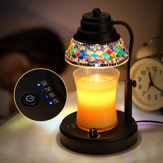 Contemporary Scandinavian Disc Cylinder Iron Plastic Crystal 1-Light Aromatherapy Melting Wax Table Lamp For Bedroom