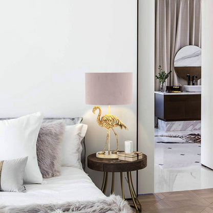 Nordic Luxury Flamingo Resin Fabric 1-Light Table Lamp