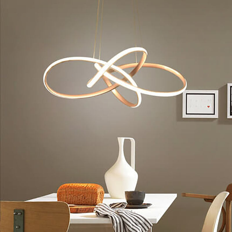 Nordic Art Curve Ring Aluminum Acrylic LED Chandelier